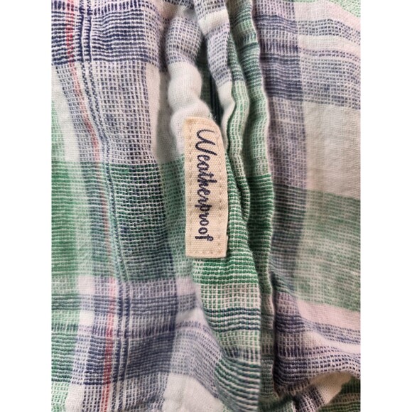 Weatherproof Vintage Men's XL Washable Linen Button Up Plaid Short Sleeve Shirt - Picture 4 of 7